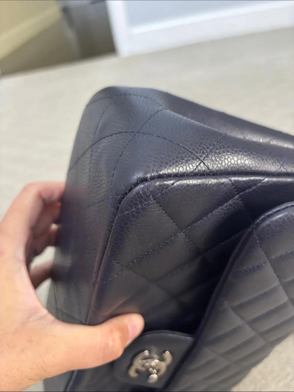 CHANEL Jumbo Navy Double Flap Caviar